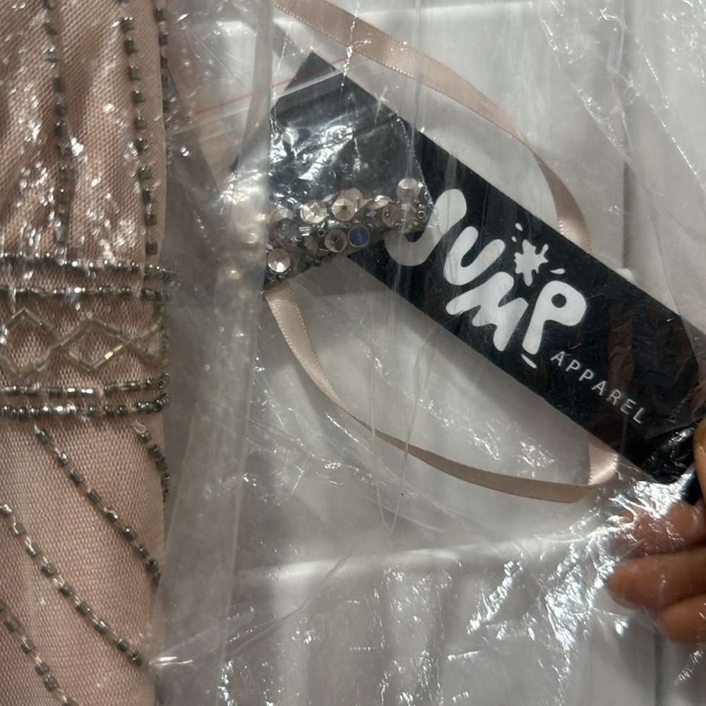 Jump Elegant Beaded Evening Gown – Size 5/6 (Color: Blush) - Picture 4 of 11